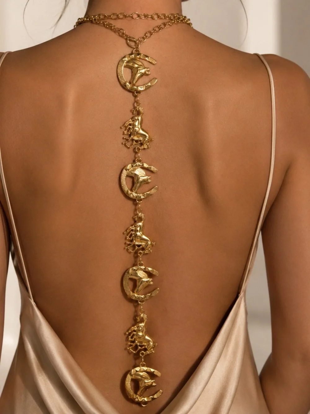 New! Gold back necklace 3-in-1
